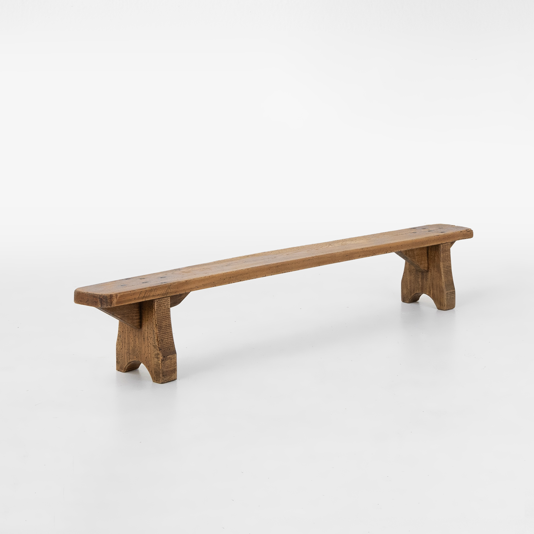 Rustic low bench in solid wood, France ca. 1850thumbnail